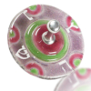 Dreidel Glass Fusion Round in Rose and Green by Fire Glass Fusion