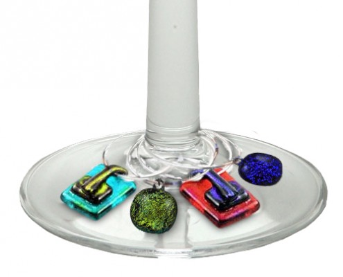 Wine Charms Glass Fusion by Fire Glass Studio